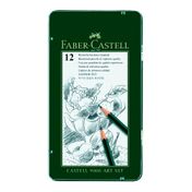 Lápices graduados en caja metálica Faber Castell x12 unidades
