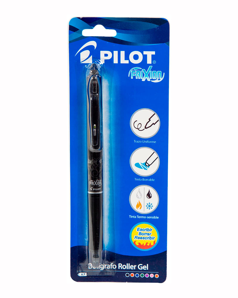 Boligrafo boli roller 07 negro retractil frixion borrable clicker pilot  417498