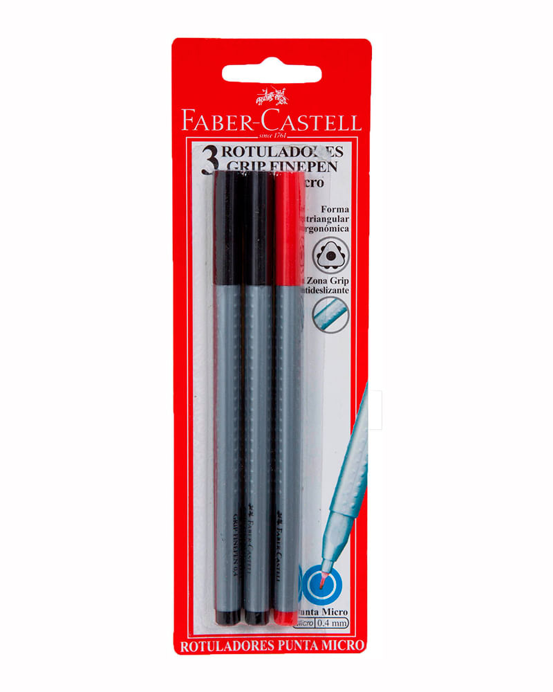 Marcador Grip Finepen (20 Colores) C/Estuche Faber Castell –