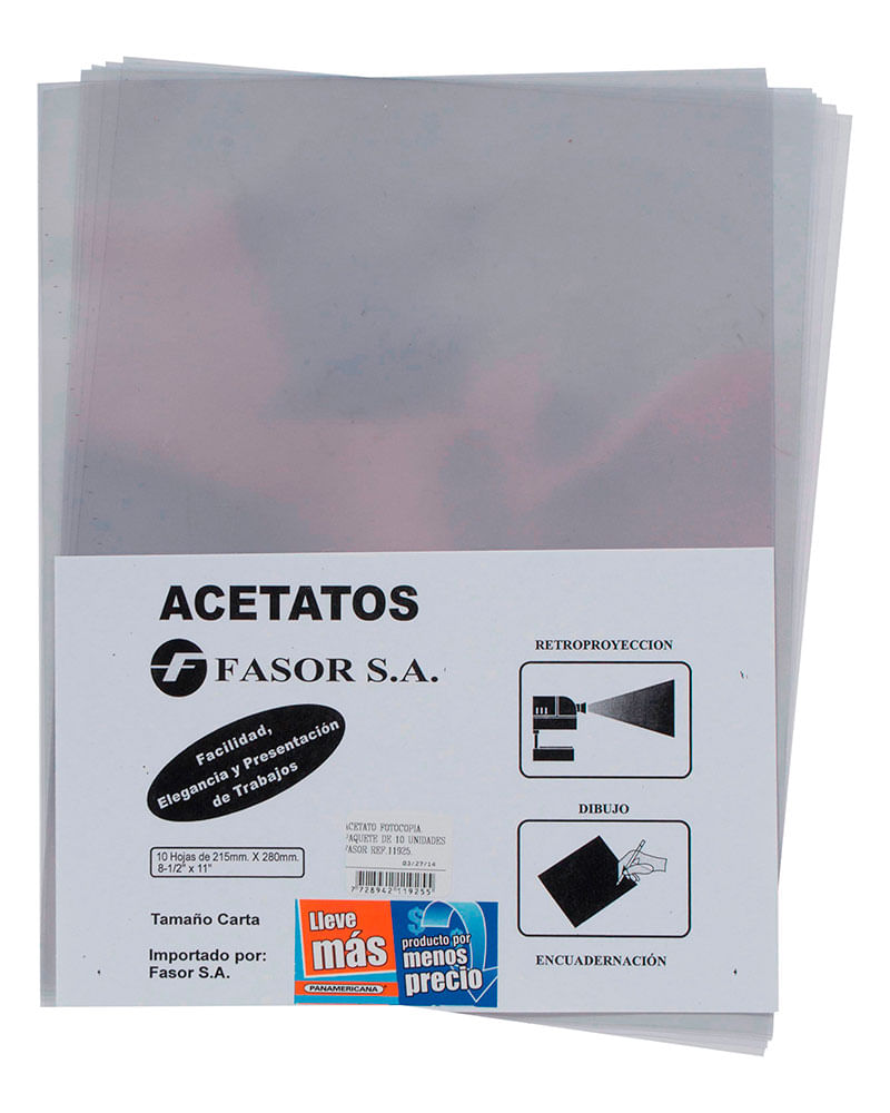  5199193 - Hoja de acetato, 8 1/2 x 11 cada una - Hoja de  acetato, 8 1/2 x 11 cada una - Caja de 100 : Industrial y Científico