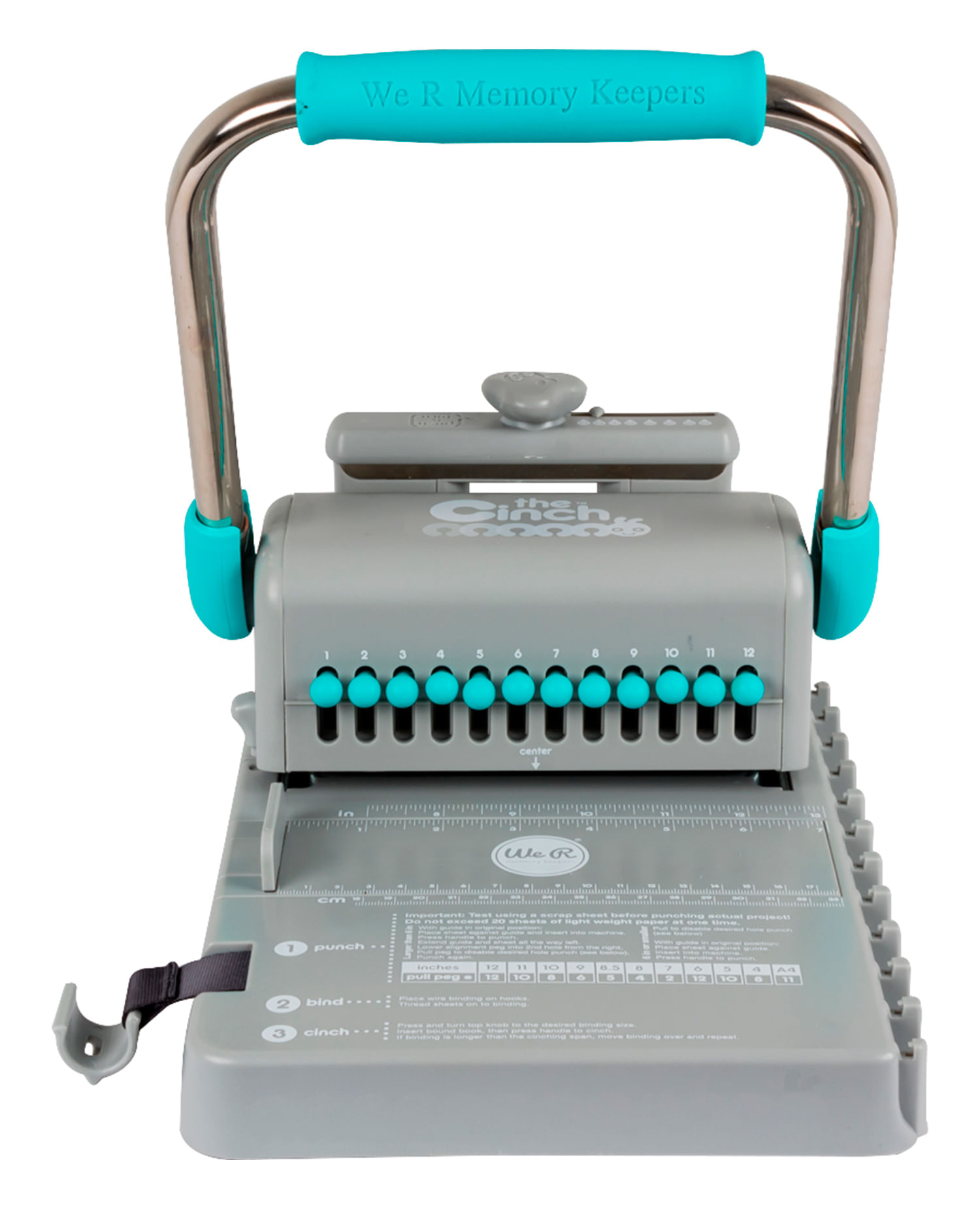 The Cinch Book Binding Machine Version 2 by We R Memory Keepers, Teal and  Gray 633356710509