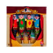 Set de títeres x 4 payasos en cono metálico