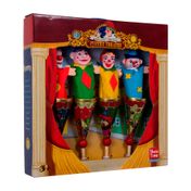 Set de títeres x 4 payasos en cono metálico