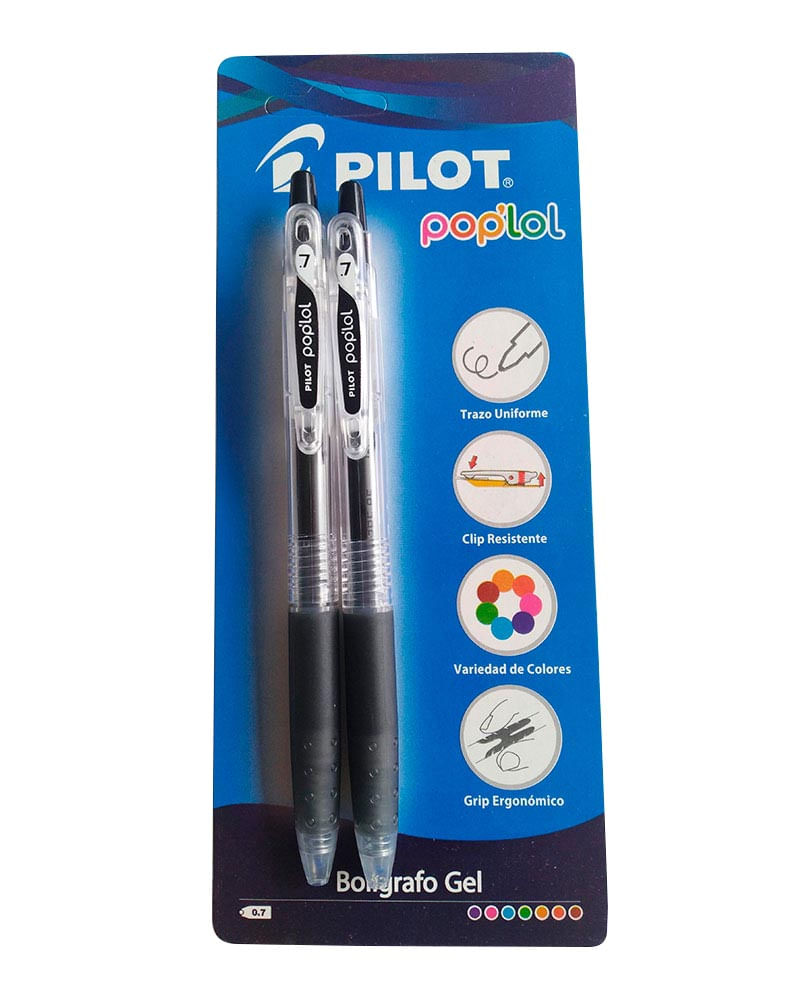 Bolígrafo Pilot Pop'lol x 2 unidades, color negro