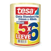 Cinta transparente de 24 mm x 40 m, pague 5 lleve 6