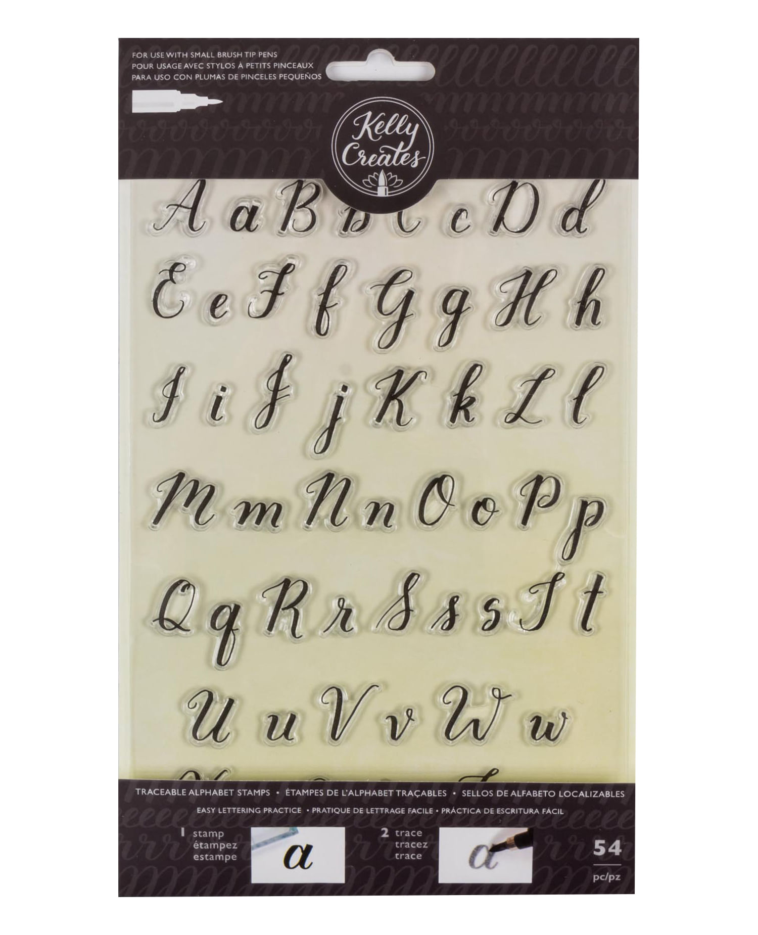 Sellos trazables Kelly Creates - letras del alfabeto x 54 pcs