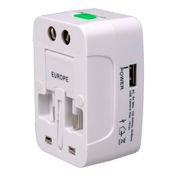 Adaptador universal con 2 salidas USB, blanco