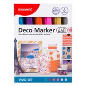 Marcadores Monami Deco 460 x 6, tonos intensos