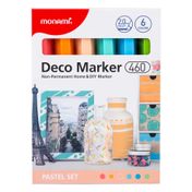 Marcadores Monami Deco 460 x 6, tonos pastel