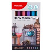 Marcadores Monami Deco 463 x 6, tonos metálicos