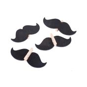 Clip de madera tipo pizarra - diseño mostacho x 4 unidades