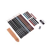 Set de dibujo x 25 piezas, tonos tierra