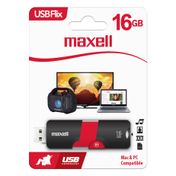 Memoria USB Maxell Flix 2.0 de 16 GB, negro con rojo