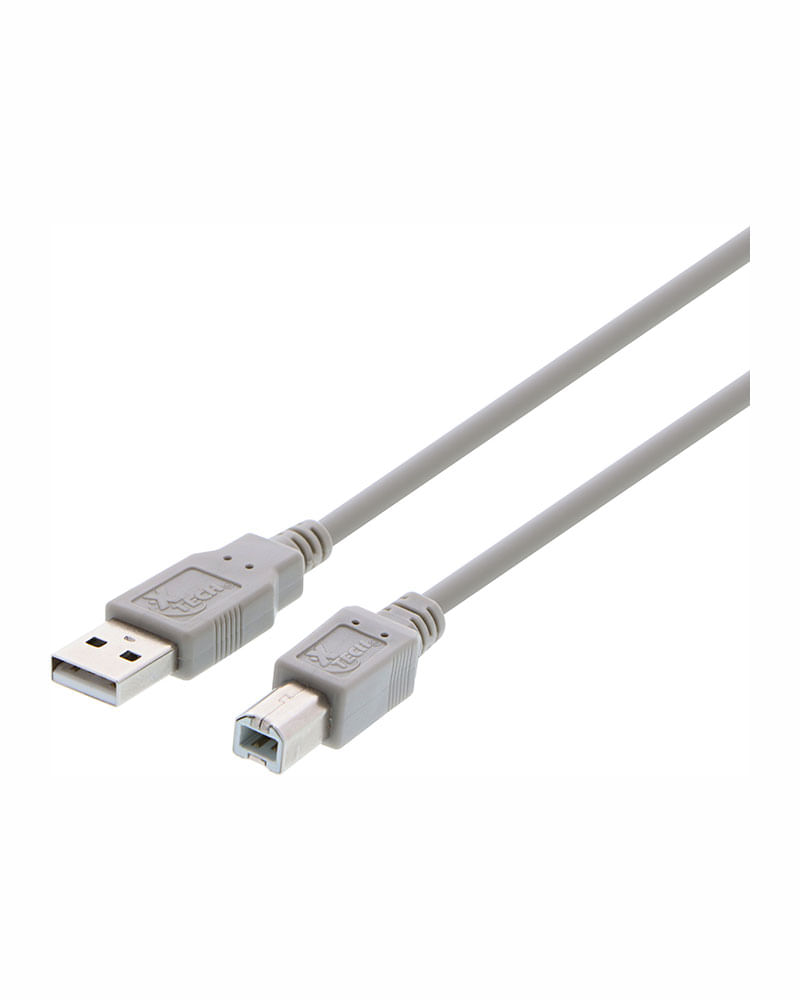 Cable USB Xtech de 1.82 m para impresora, gris