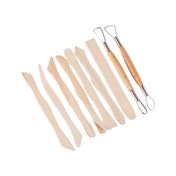 Set de 9 herramientas para cerámica en madera