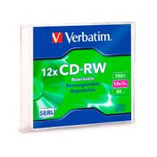 CD-RW regrabable Verbatim 12x de 80 minutos y 700 MB