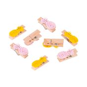 Set de clips de madera - diseño piñas x 8 unidades