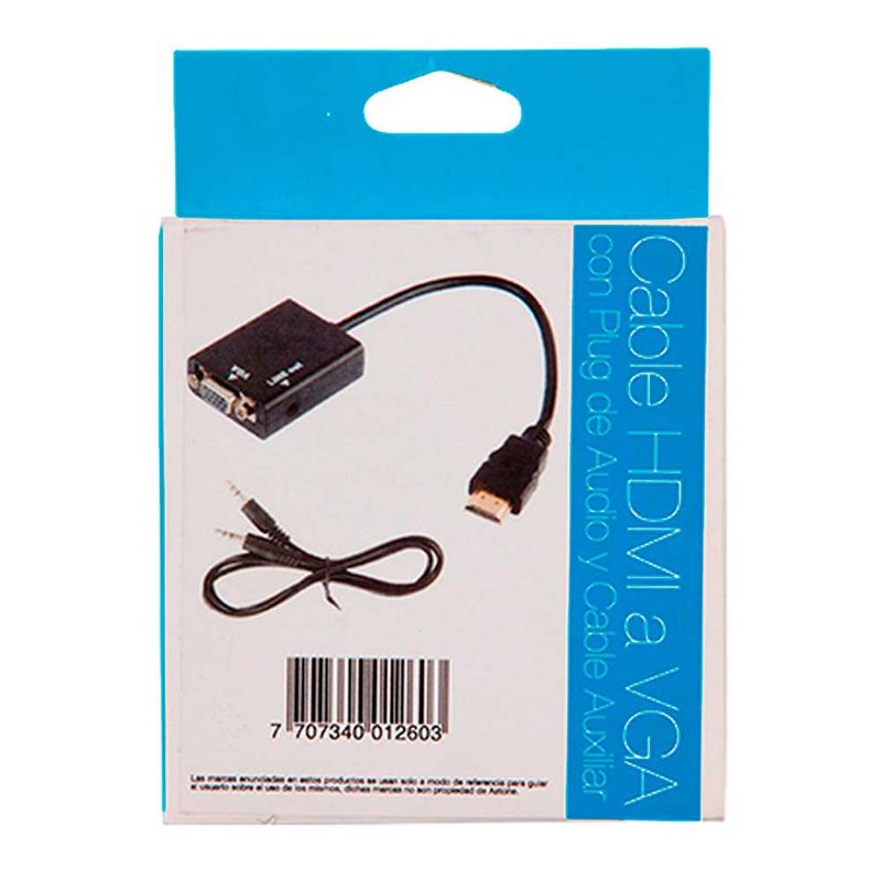 Cable HDMI a VGA con plug de audio y cable de audio de 10 cm