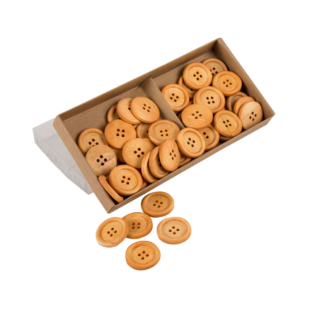 Botones de madera x 48 unidades