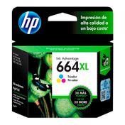 Cartucho de tinta HP 664XL Tricolor Original (F6V30AL), 8 ml