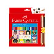Colores ecológicos Faber-Castell Caras y Colores x 24 + 3 tonos piel