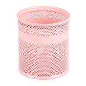 Portalápices metálico circular rosado