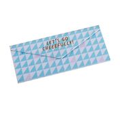Estuche para gafas Let’s Go Cheerfully!, azul con blanco