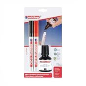 Marcador permanente x 2 Edding 400 + tinta para recargar