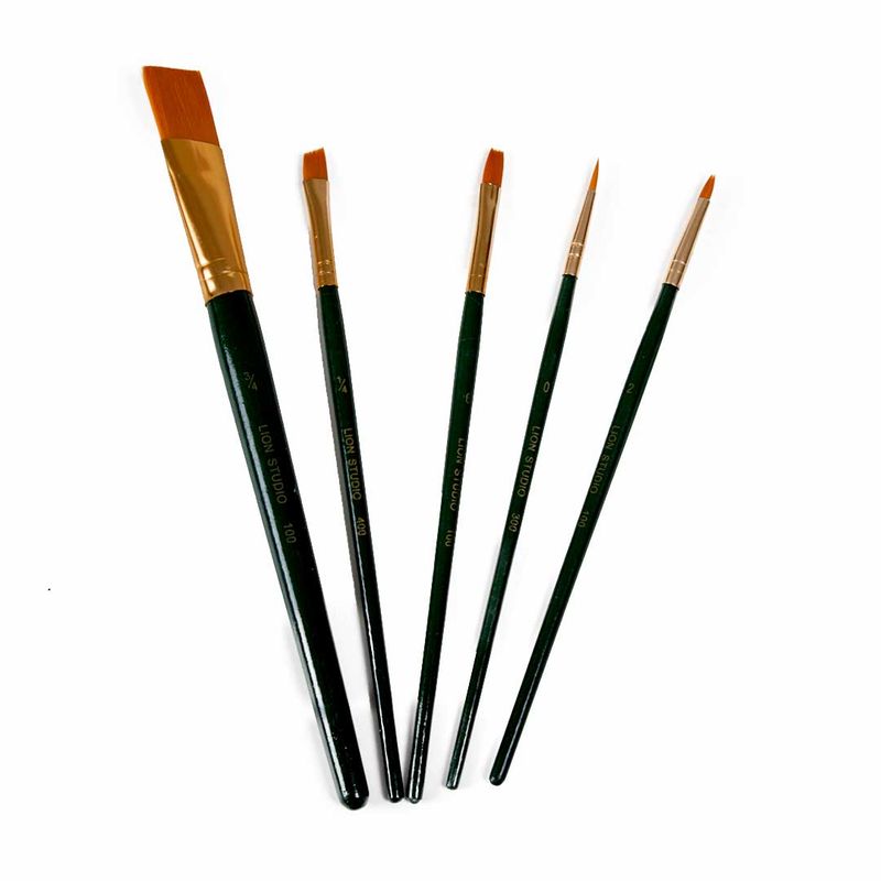 pinceles-lion-brush-studio-5-nylon-dorado-por-5-unidades-7707005802778