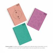 Cuaderno cuadriculado, 80 hojas, argollado, tipo cuero (Surtido)