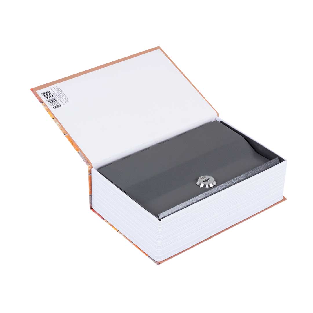 Caja menor negra con llave, 25 x 18 x 9 cm