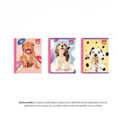 Cuaderno rayado, 100 hojas, cosido, huellitas