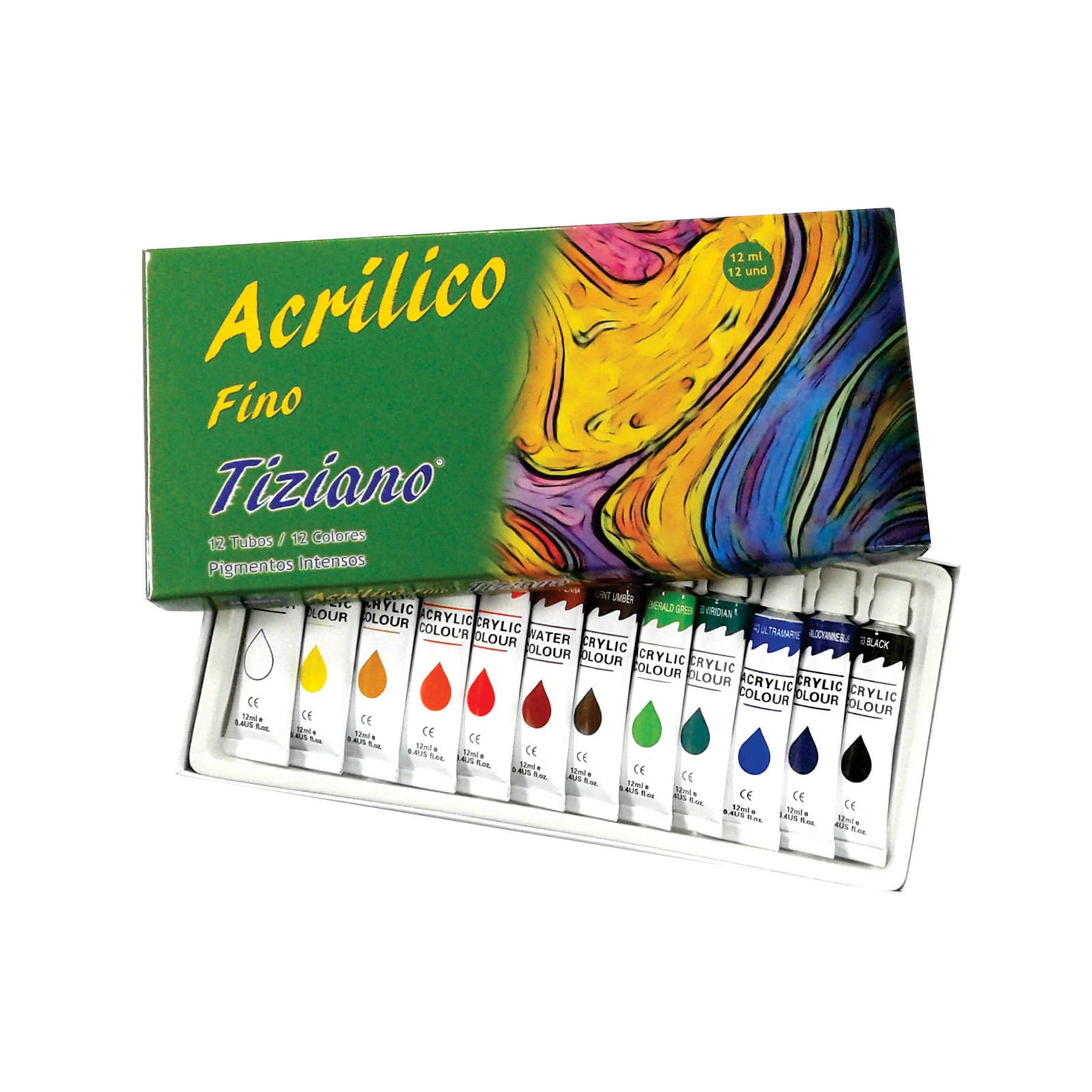 Set Pintura Acrílica - 12 tubos / 12 ml