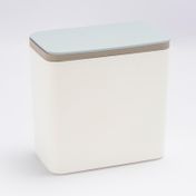 Caneca rectangular de escritorio, tapa azul 14.5 cm