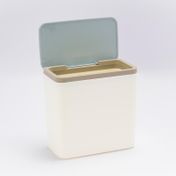 Caneca rectangular de escritorio, tapa azul 14.5 cm