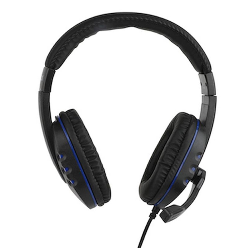 Aud fonos gaming de diadema con micr fono negro con azul