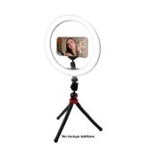Aro de luz led Vivitar de 10” alámbrico, con trípode y soporte para celular