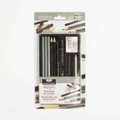 Set de arte para bosquejar en carboncillo x 12 piezas
