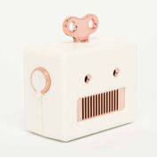 Altavoz Bluetooth de 3 W RMS, diseño robot blanco