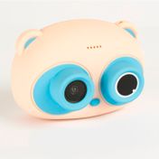 Mini cámara digital infantil de 16 GB, oso panda azul y beige