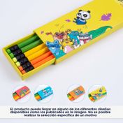Set de lápices x 6 unidades con estuche panda (surtido)
