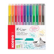Plumígrafo Kores K-liner x 12 unidades, surtido