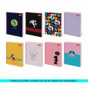 Cuaderno cuadriculado, argollado grande, 80 hojas, Mickey (surtido)