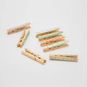 Clips de madera x 8 unidades, color mármol