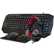 Combo gaming Gamenote 4 en 1: teclado + mouse + audífonos + Pad mouse