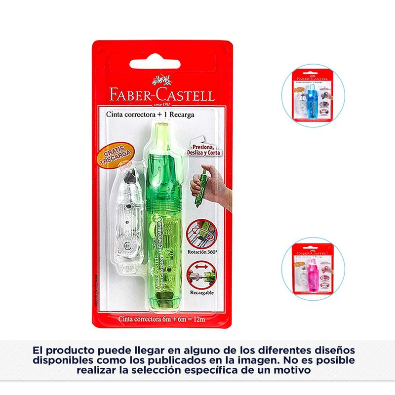 Cinta correctora Faber-Castell de 10 m x 4 mm