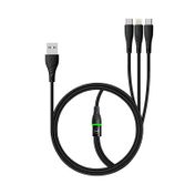 Cable USB 3 en 1 Mcdodo de 1.2 m, negro