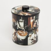 Recipiente con tapa, diseño café, 13.5 cm