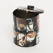 Recipiente con tapa, diseño café, 13.5 cm