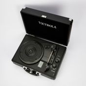 Tornamesa portátil 2 x 3 W RMS, bluetooth, negro
